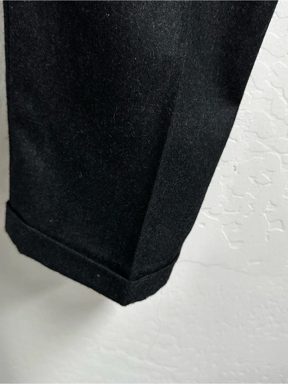 L’HOMME Men's Black Pleated Wool Blend Dress Pants Trousers 32W x 30L Vintage